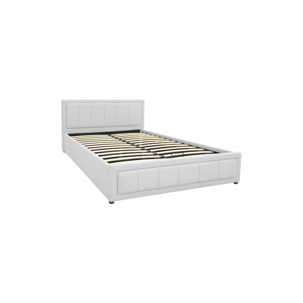 Κρεβάτι "HUGA" από ύφασμα σε χρώμα γκρι 167x216x85