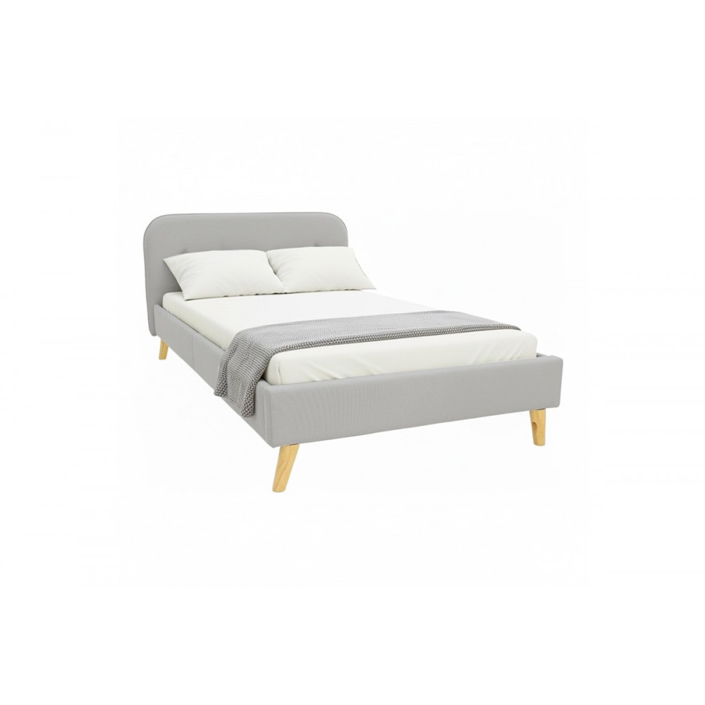Κρεβάτι "LUMILUX" από ύφασμα σε χρώμα γκρι 172x214x80
