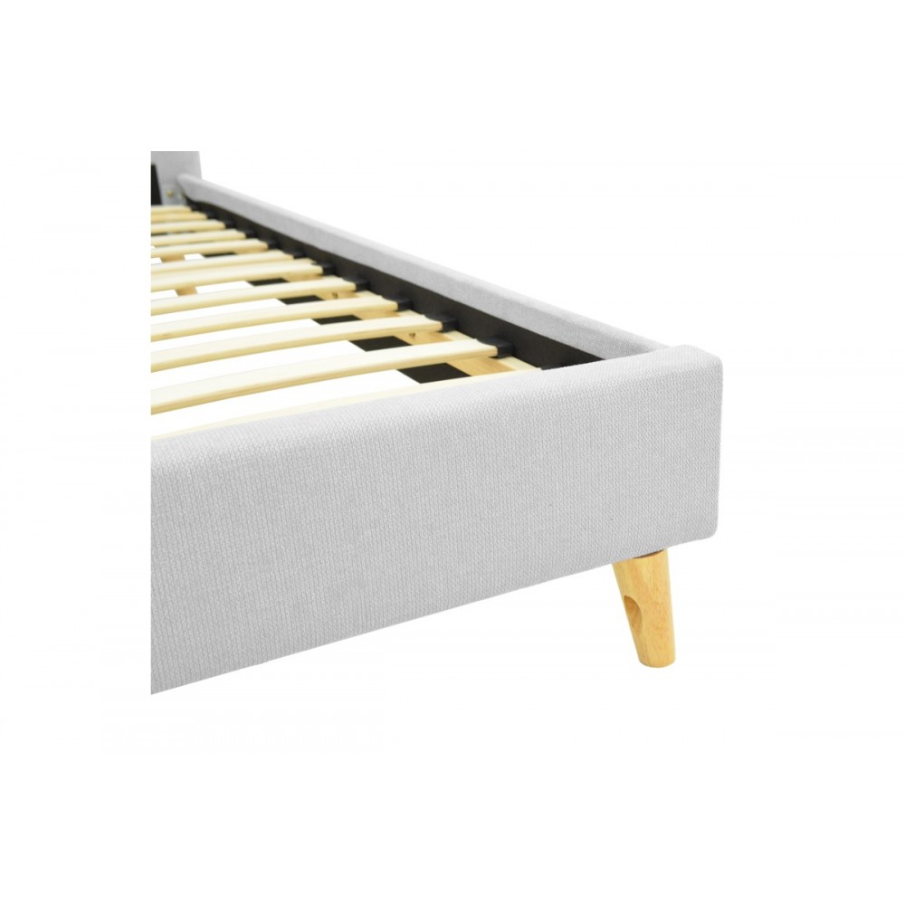 Κρεβάτι "LUMILUX" από ύφασμα σε χρώμα γκρι 172x214x80