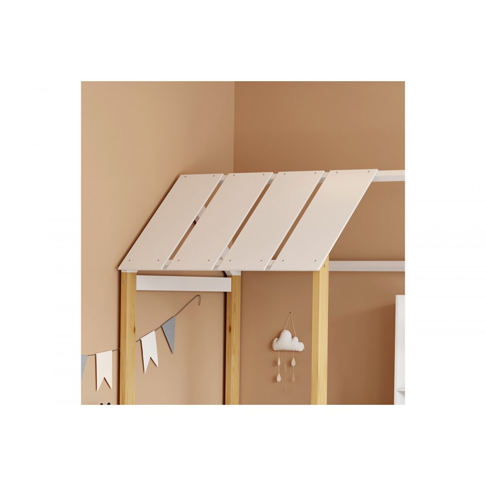 Παιδικό κρεβάτι "BEDRIA" τ. Montessori από ξύλο σε χρώμα λευκό/φυσικό 190x90