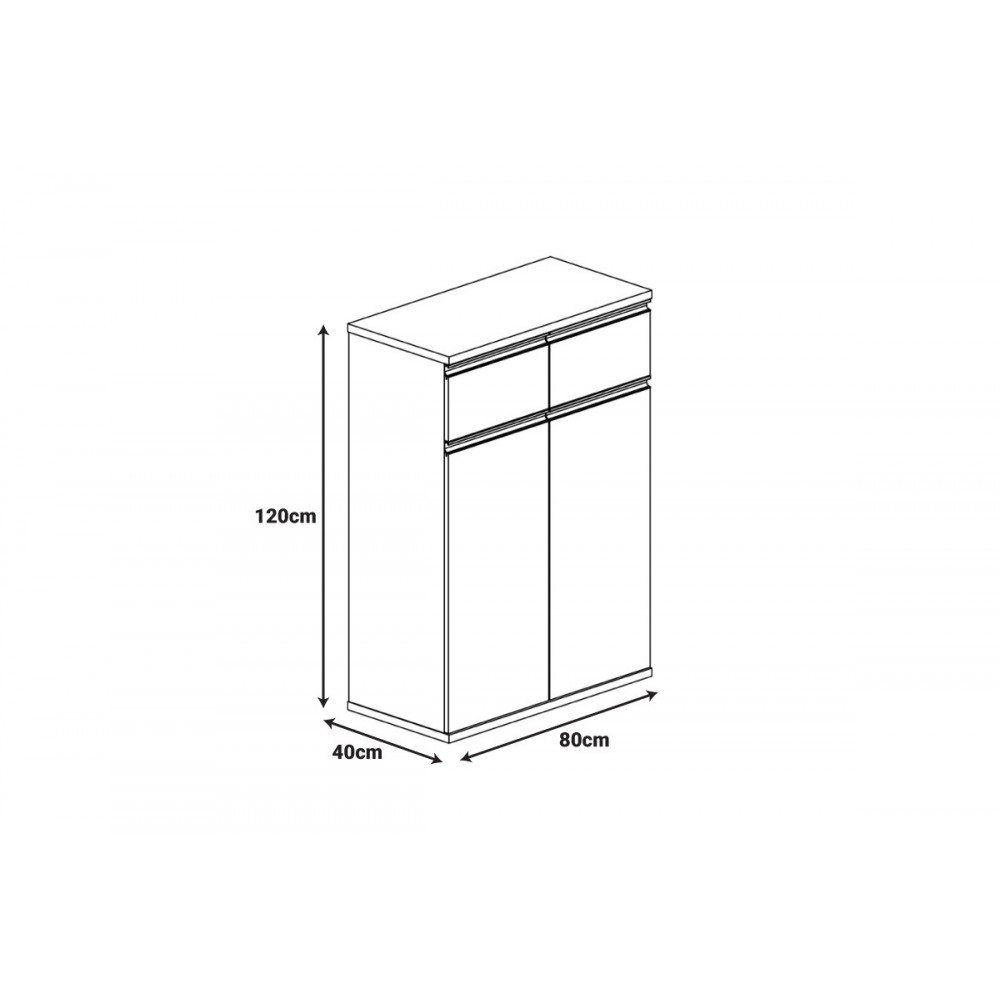 Ντουλάπια γραφείου "OSCAR" σε χρώμα καρυδί/ανθρακί 160x40x120