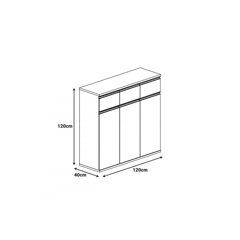 Ντουλάπια γραφείου "OSCAR" σε χρώμα καρυδί/ανθρακί 200x40x120