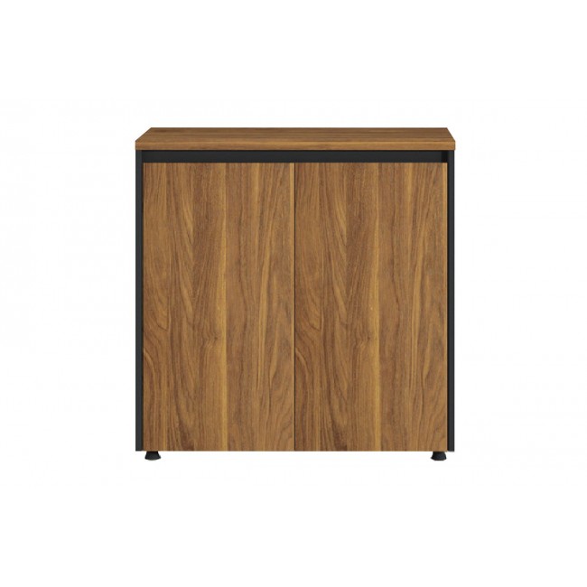 Ντουλάπια γραφείου χαμηλά "OSCAR" σε χρώμα καρυδί/ανθρακί 200x40x80