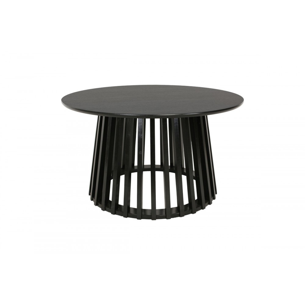 Τραπέζι σαλονιού "DOMONIC" από mdf σε χρώμα μαύρο Φ80x45