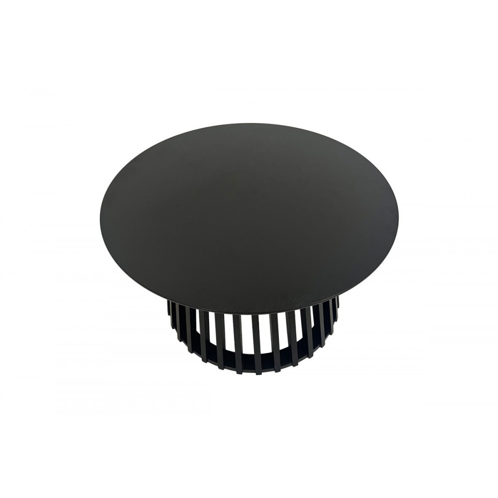 Τραπέζι σαλονιού "DOMONIC" από mdf σε χρώμα μαύρο Φ80x45