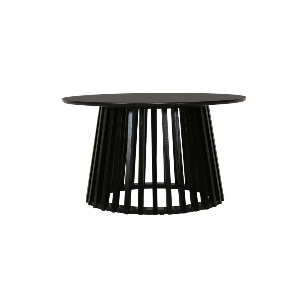 Τραπέζι σαλονιού "DOMONIC" από mdf σε χρώμα μαύρο Φ80x45