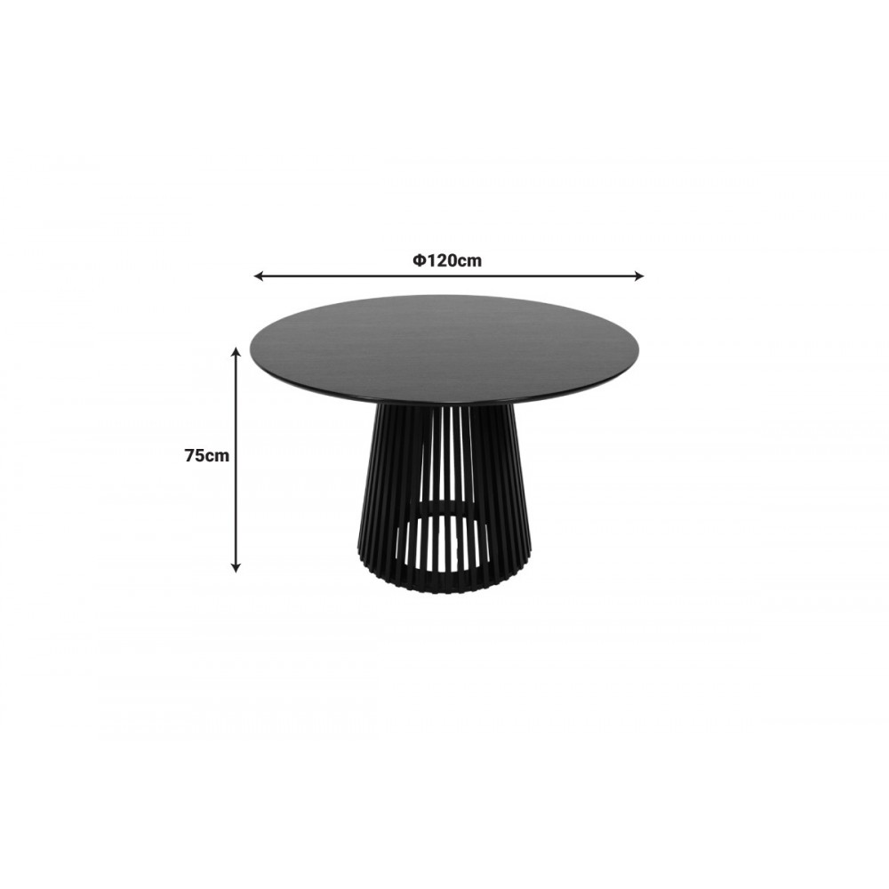 Τραπέζι "DOMONIC" από mdf σε χρώμα μαύρο Φ120x75
