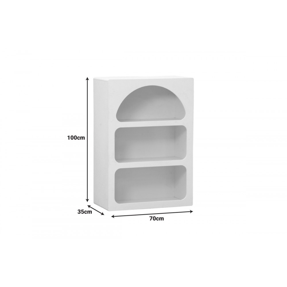 Βιβλιοθήκη-ραφιέρα "EMERSI" από mdf σε χρώμα λευκό 70x35x100
