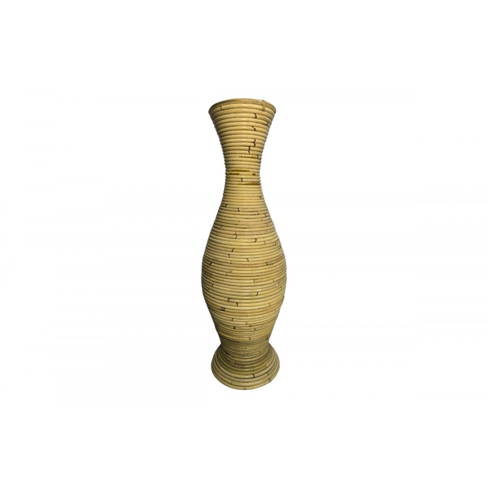 Βάζο "VIRNIA" από pe rattan σε χρώμα φυσικό Φ40x70