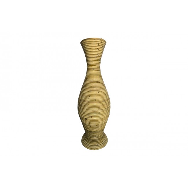 Βάζο "VIRNIA" από pe rattan σε χρώμα φυσικό Φ40x70