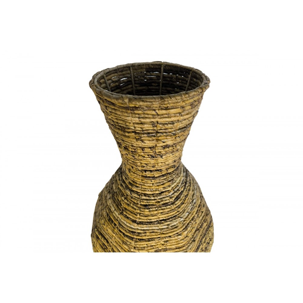 Διακοσμητικό βάζο "LERPON" από banana rope σε χρώμα φυσικό Φ40x100