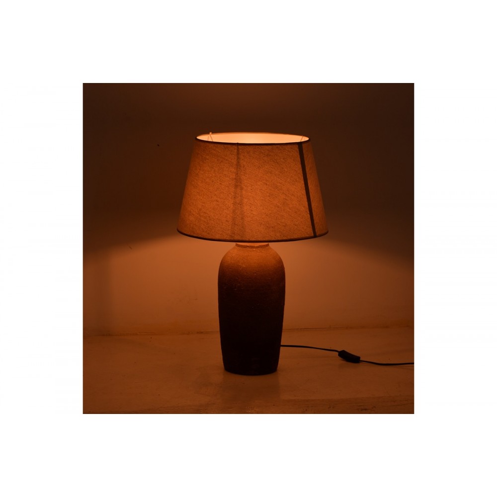 Επιτραπέζιο φωτιστικό "BAROUT" από ύφασμα/κεραμικό σε χρώμα γκρι αντικέ/μπεζ Φ40x62