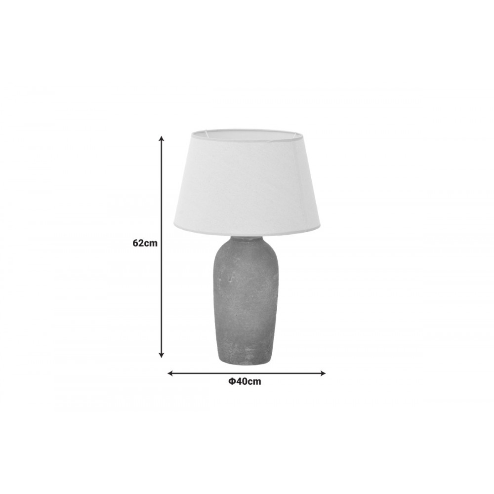 Επιτραπέζιο φωτιστικό "BAROUT" από ύφασμα/κεραμικό σε χρώμα γκρι αντικέ/μπεζ Φ40x62