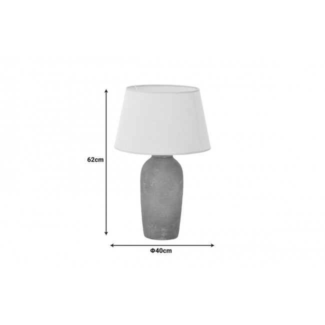 Επιτραπέζιο φωτιστικό "BAROUT" από ύφασμα/κεραμικό σε χρώμα μπεζ Φ40x62