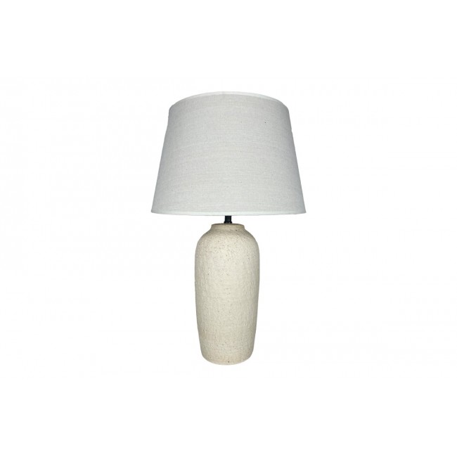 Επιτραπέζιο φωτιστικό "BAROUT" από ύφασμα/κεραμικό σε χρώμα μπεζ Φ40x62