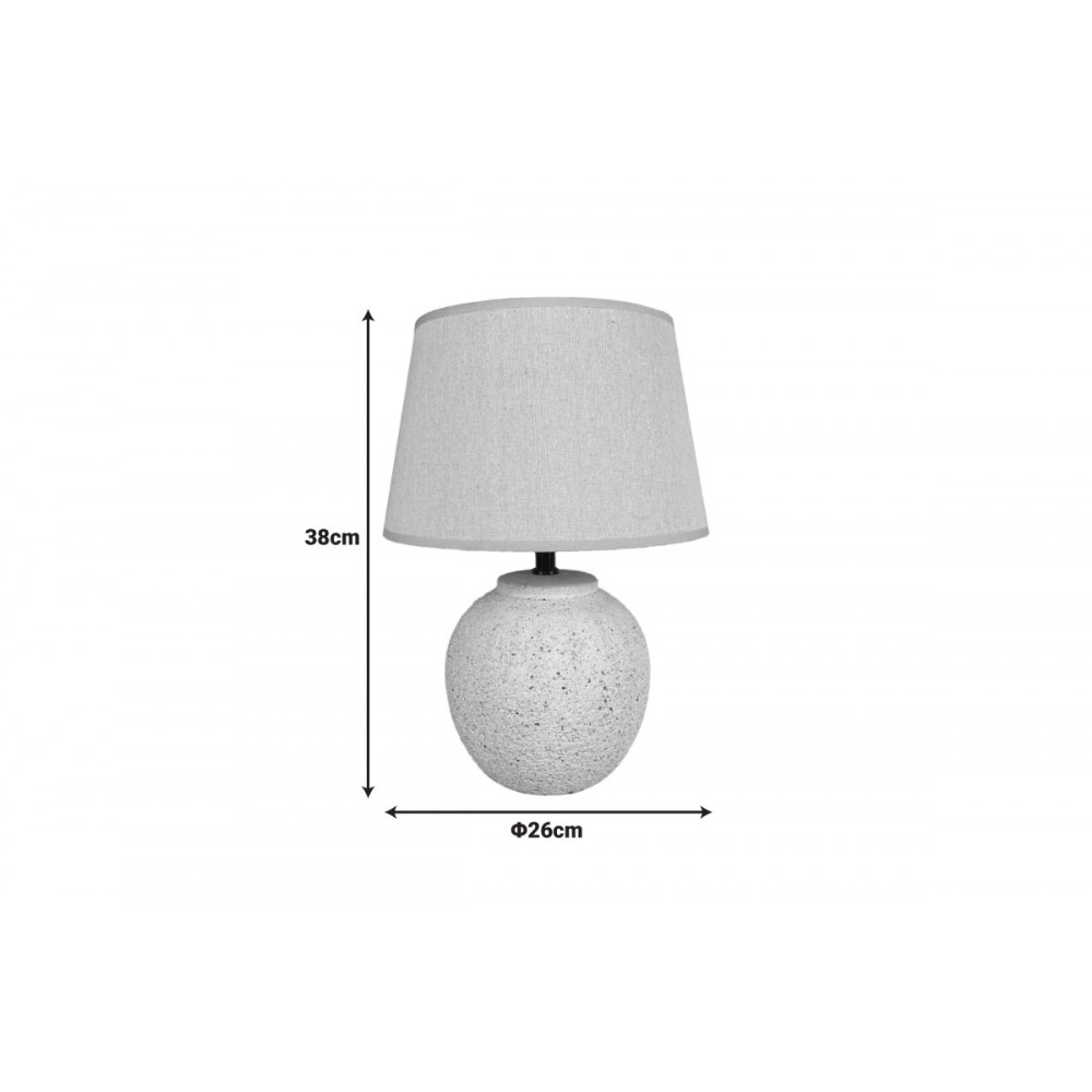 Επιτραπέζιο φωτιστικό "LURATA" από ύφασμα/κεραμικό σε χρώμα μαύρο/μπεζ Φ26x38