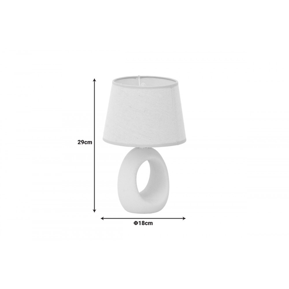 Επιτραπέζιο φωτιστικό "COLLIE" από ύφασμα/κεραμικό σε χρώμα μαύρο/μπεζ Φ18x29