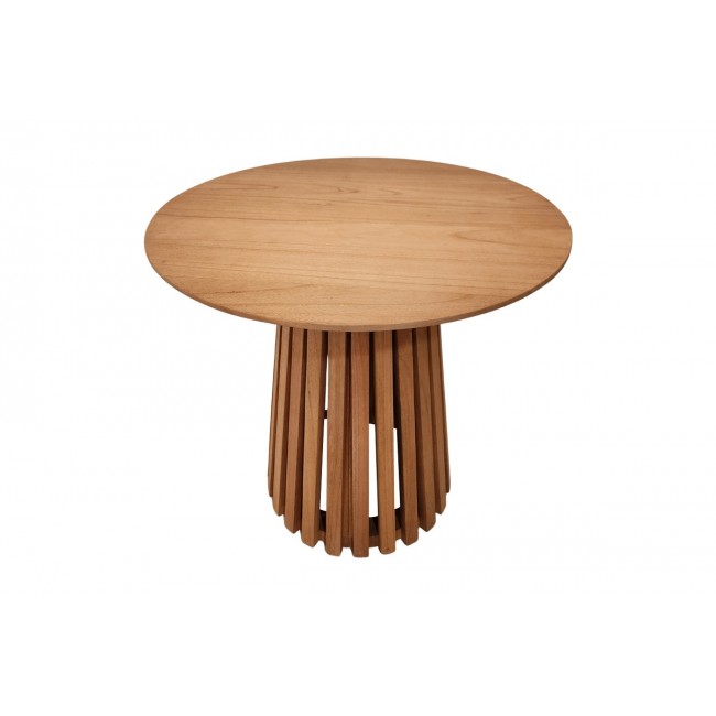 Τραπέζι "KENDA I" από ξύλο σε χρώμα φυσικό Φ80x75