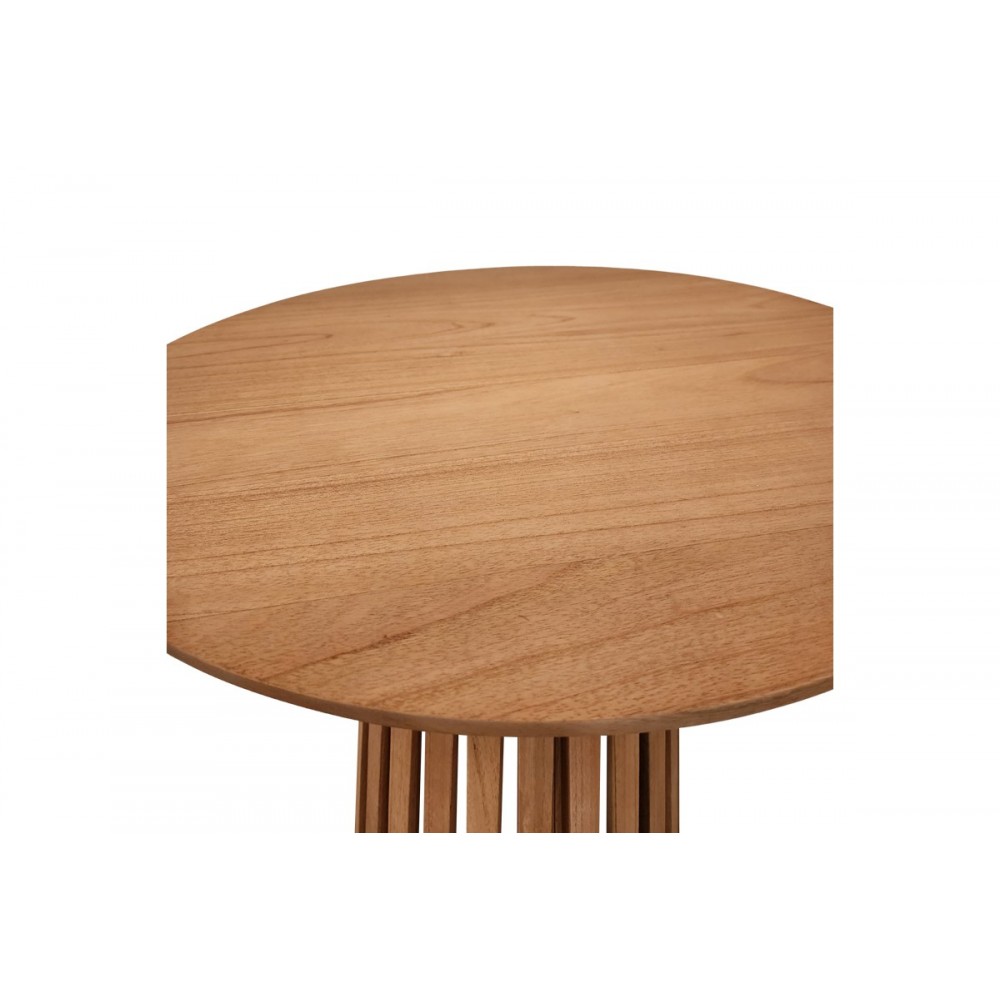 Τραπέζι "KENDA I" από ξύλο σε χρώμα φυσικό Φ80x75