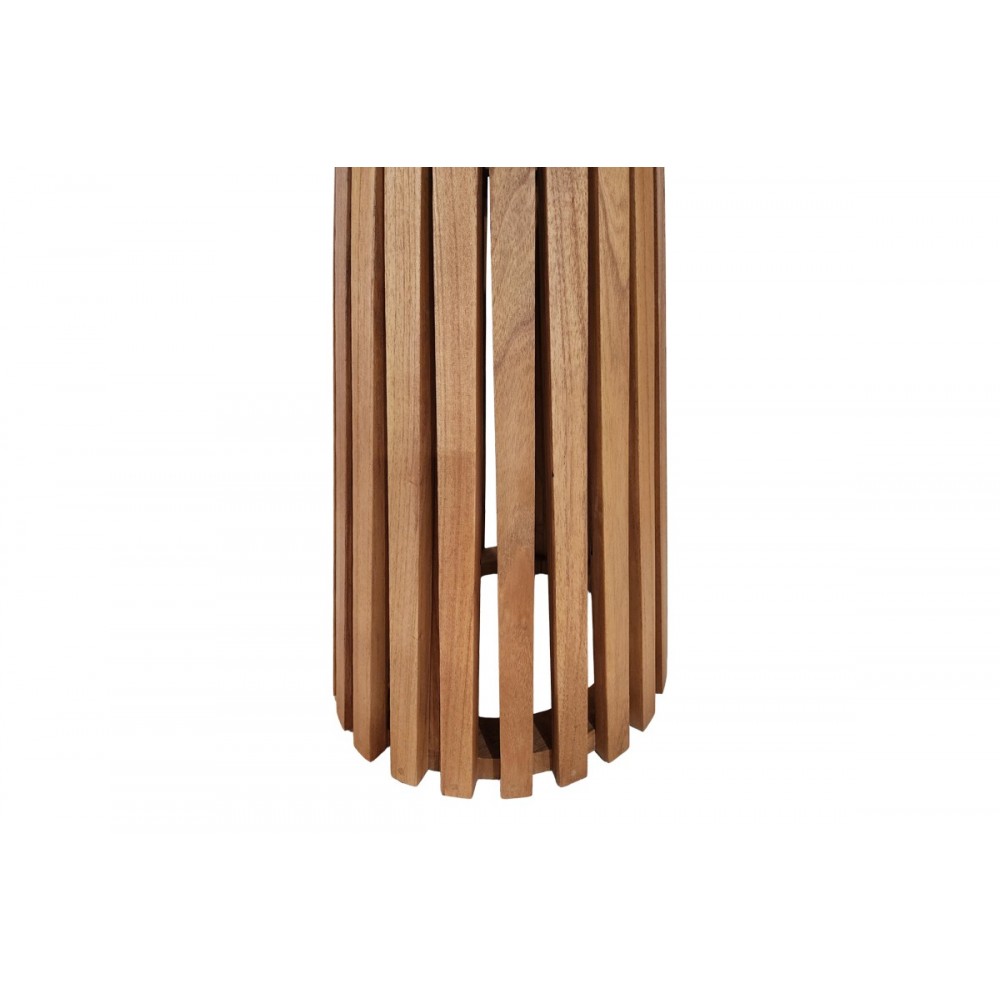 Τραπέζι "KENDA I" από ξύλο σε χρώμα φυσικό Φ80x75