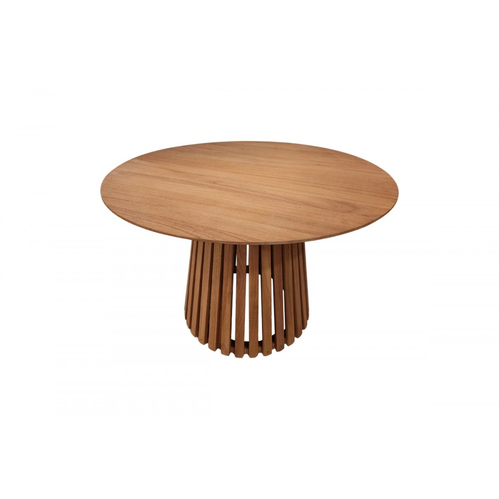 Τραπέζι "KENDA I" από ξύλο σε χρώμα φυσικό Φ120x75