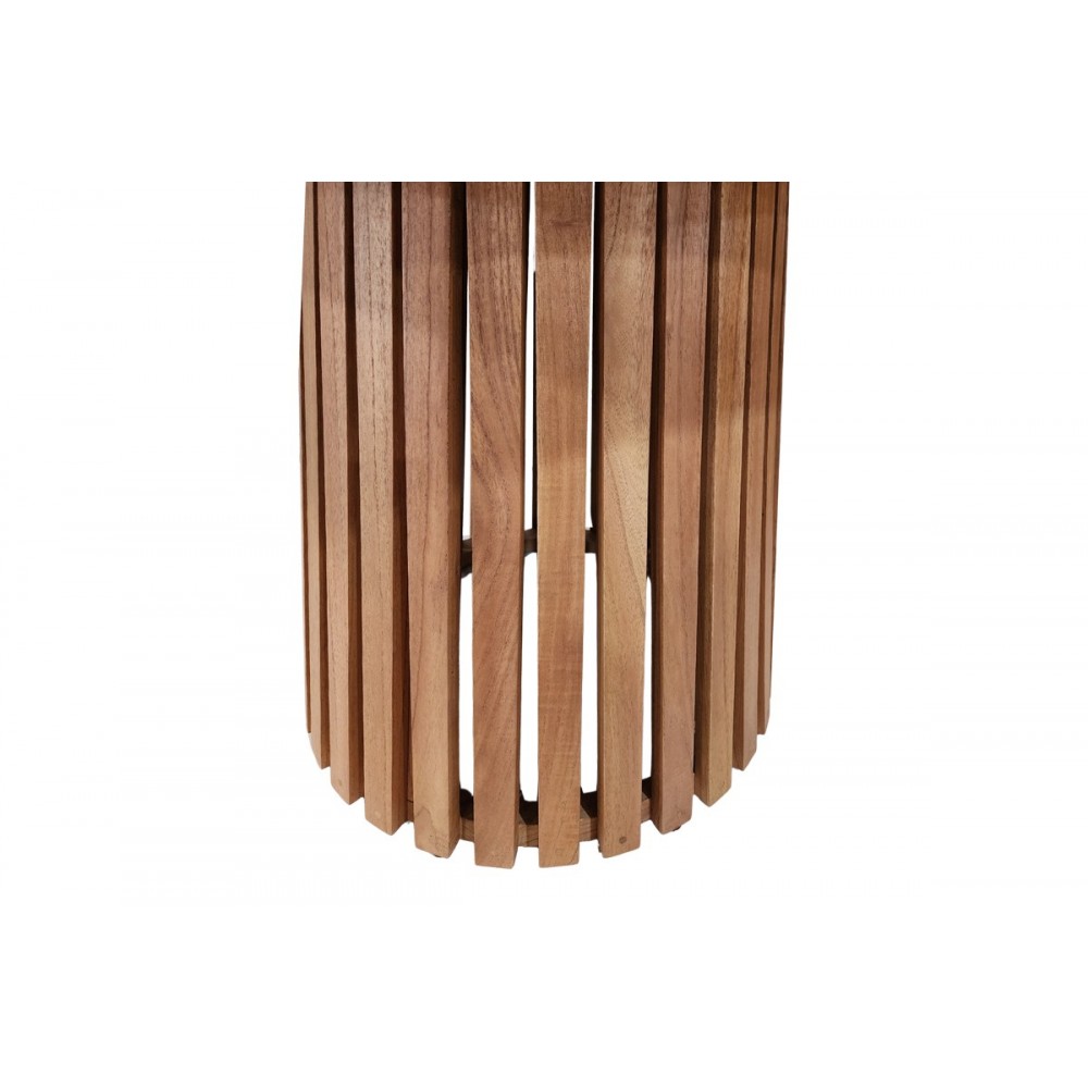 Τραπέζι "KENDA I" από ξύλο σε χρώμα φυσικό Φ120x75