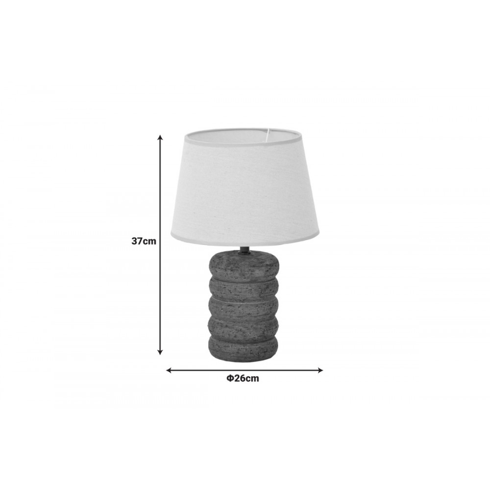 Επιτραπέζιο φωτιστικό "GRAIKE" από ύφασμα/κεραμικό σε χρώμα μπεζ Φ26x37