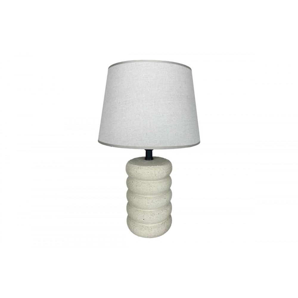 Επιτραπέζιο φωτιστικό "GRAIKE" από ύφασμα/κεραμικό σε χρώμα μπεζ Φ26x37