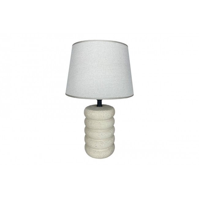 Επιτραπέζιο φωτιστικό "GRAIKE" από ύφασμα/κεραμικό σε χρώμα μπεζ Φ26x37