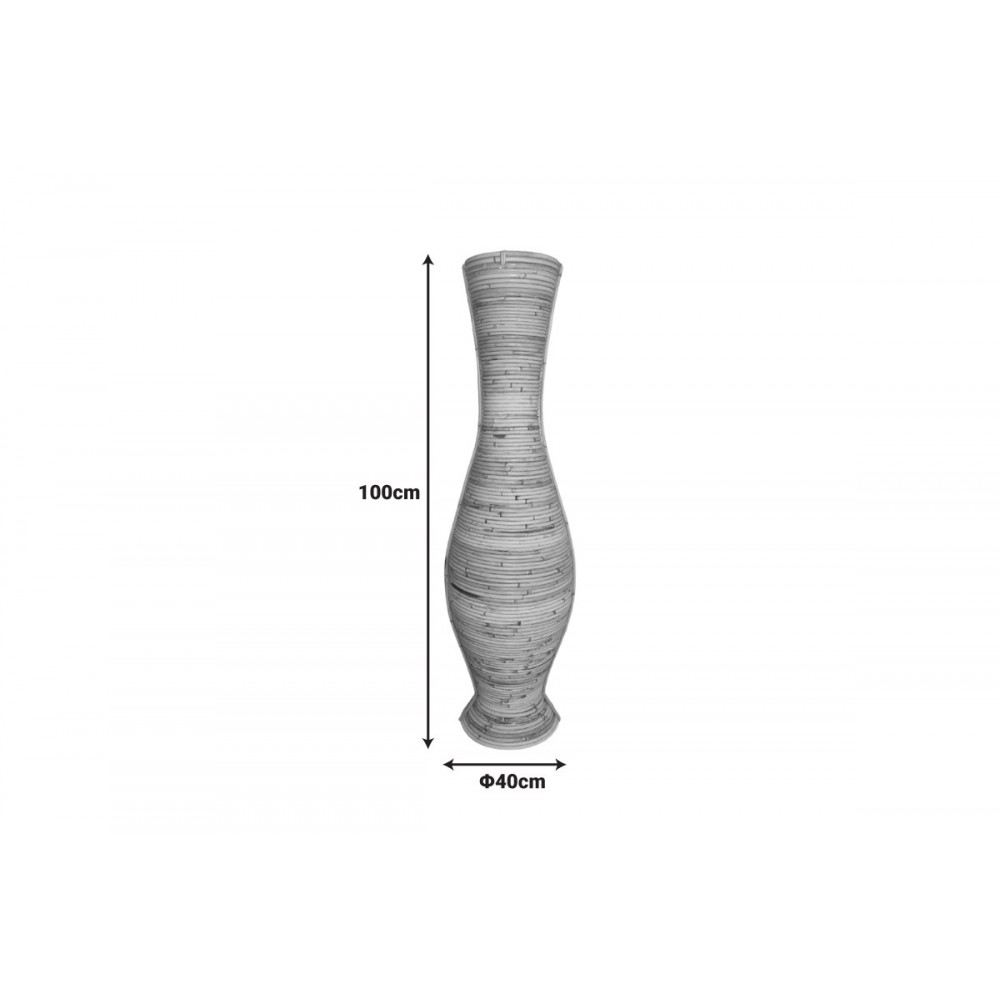 Βάζο "VIRNIA" από pe rattan σε χρώμα φυσικό Φ40x100