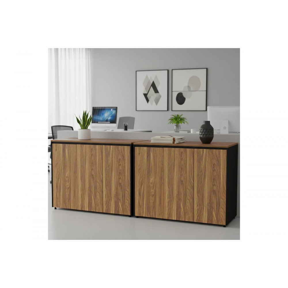 Ντουλάπια γραφείου "OSCAR" σε χρώμα καρυδί/ανθρακί 240x40x80