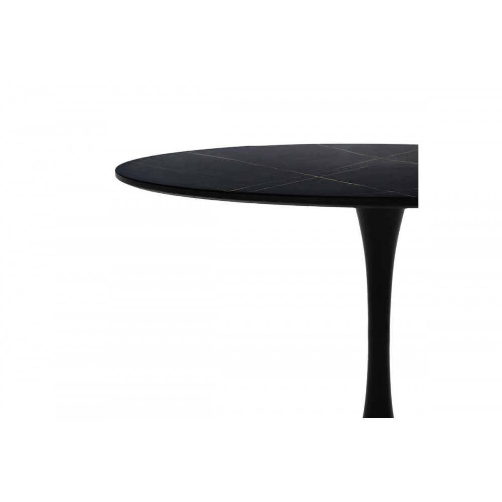 Τραπεζαρία 5τμχ "BALOU-NOOR" από mdf/ύφασμα σε χρώμα μαύρο Φ100x73