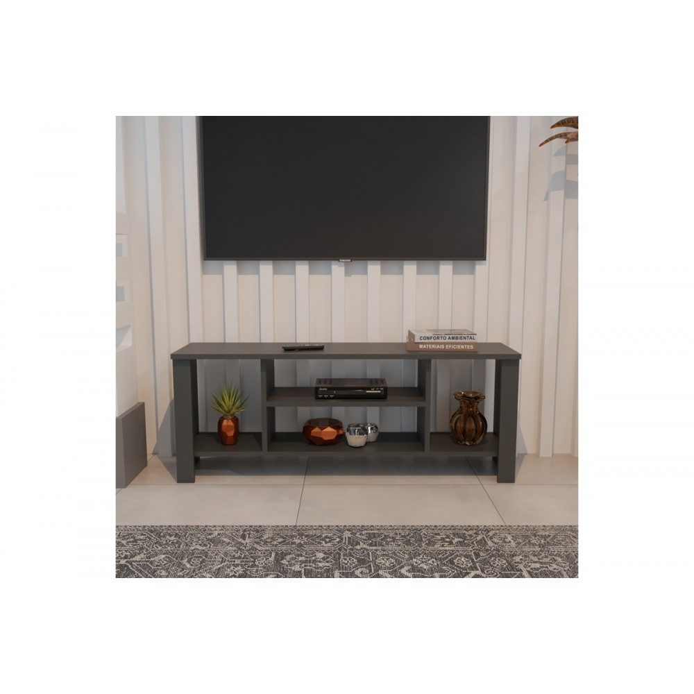 Έπιπλο τηλεόρασης "SEREF" σε χρώμα ανθρακί 120x30x47