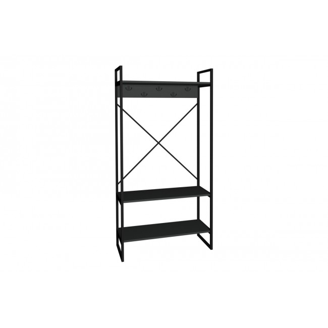 Έπιπλο εισόδου "LEVENTO" από μέταλλο σε χρώμα ανθρακί/μαύρο 88x34x180