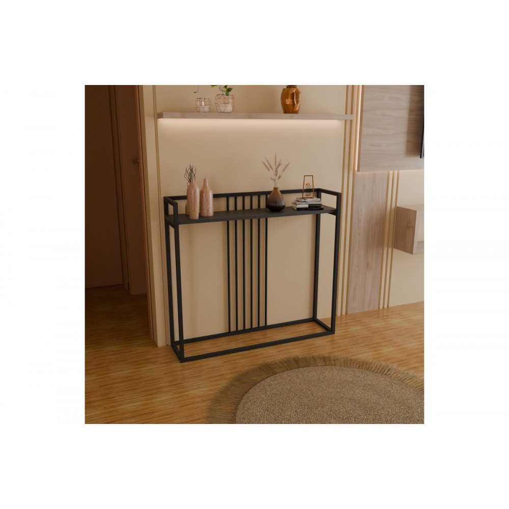 Κονσόλα "CONVIDA" από μέταλλο σε χρώμα ανθρακί/μαύρο 100x25x90