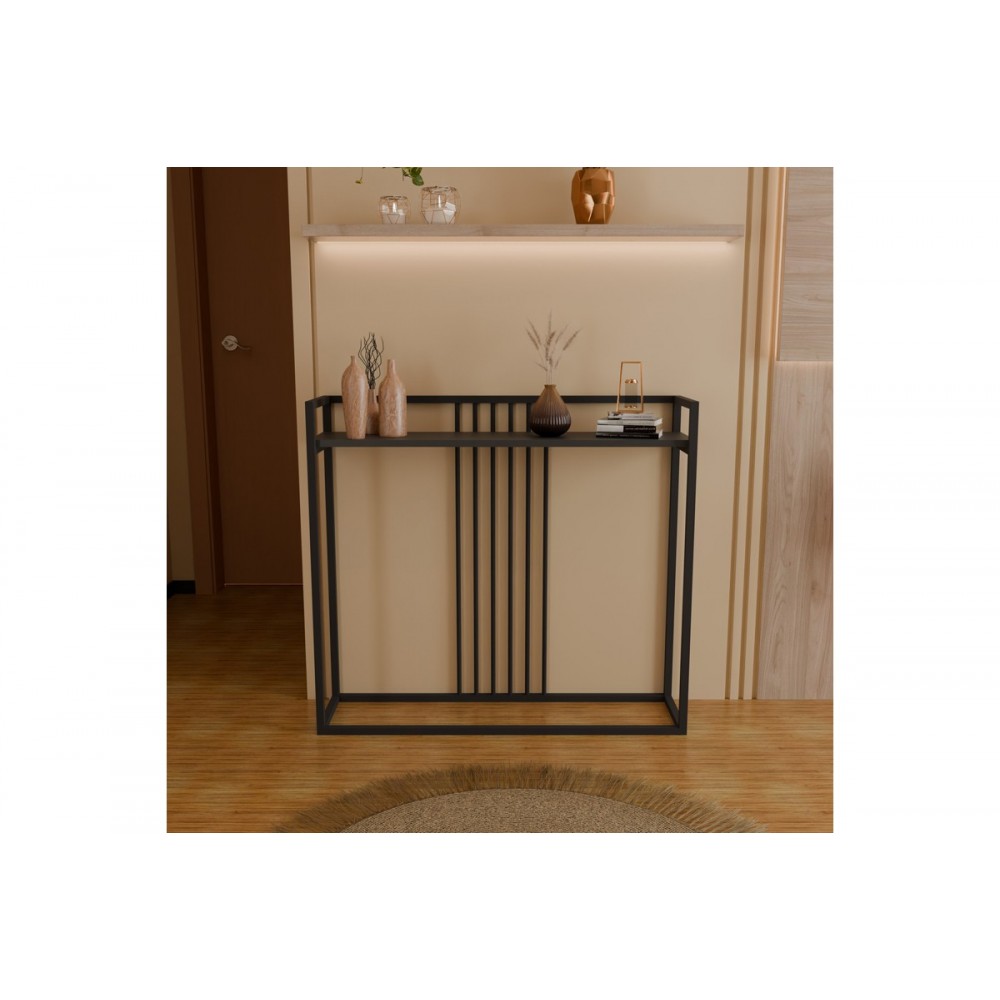 Κονσόλα "CONVIDA" από μέταλλο σε χρώμα ανθρακί/μαύρο 100x25x90