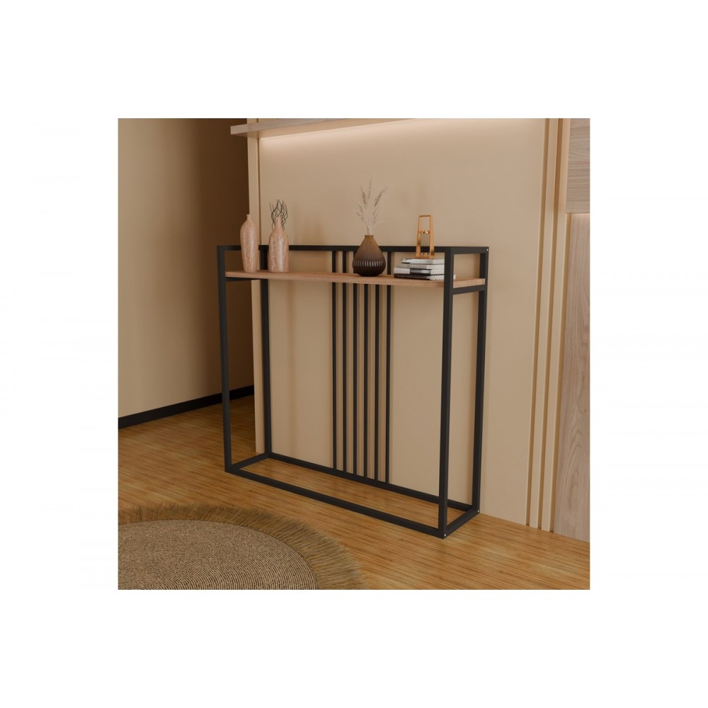Κονσόλα "CONVIDA" από μέταλλο σε χρώμα oak/μαύρο 100x25x90