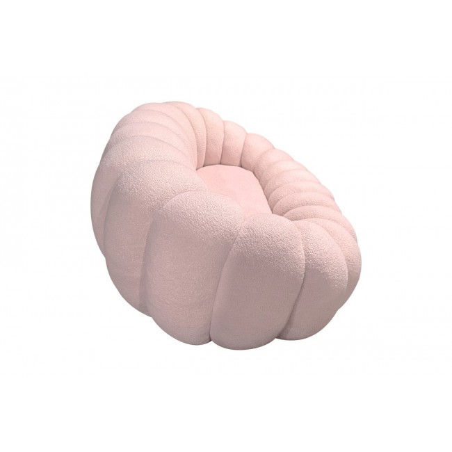 Καναπές "EMBRACE" από μπουκλέ ύφασμα σε χρώμα ροζ 180x105x65