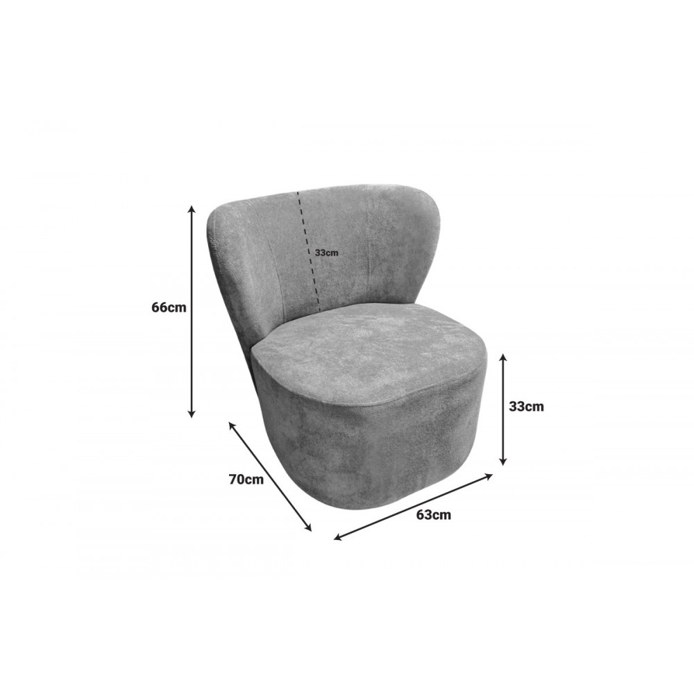 Πολυθρόνα "VERIDIAN" από ύφασμα σε χρώμα φυστικί 63x70x66