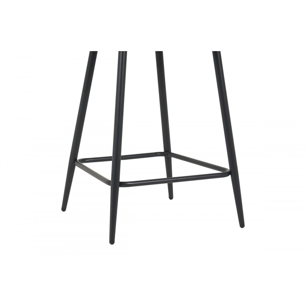 Σκαμπό μπαρ "PERCH" μεσαίου ύψους από βελούδο/μέταλλο σε χρώμα γκρι/μαύρο 50x43x99