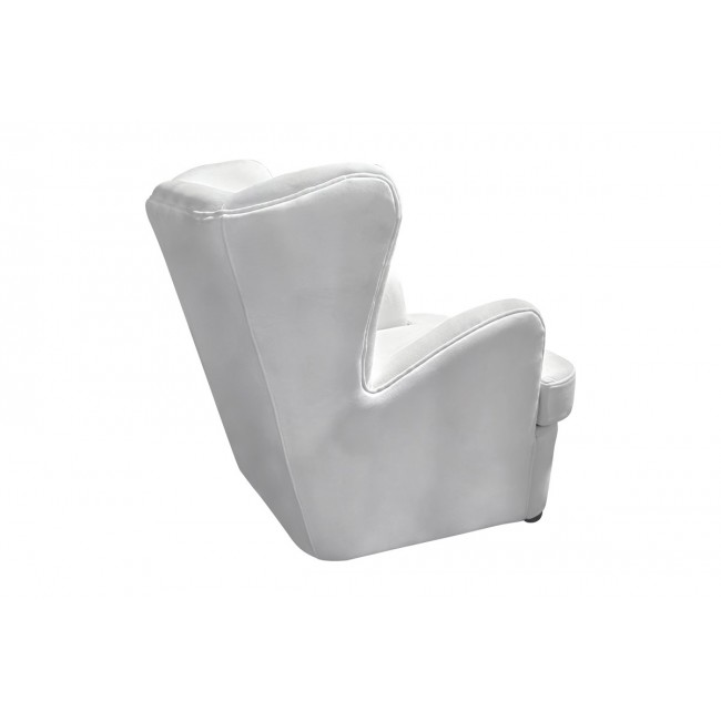 Πολυθρόνα "REGALO" από βελούδο σε χρώμα λευκό 75x88x85