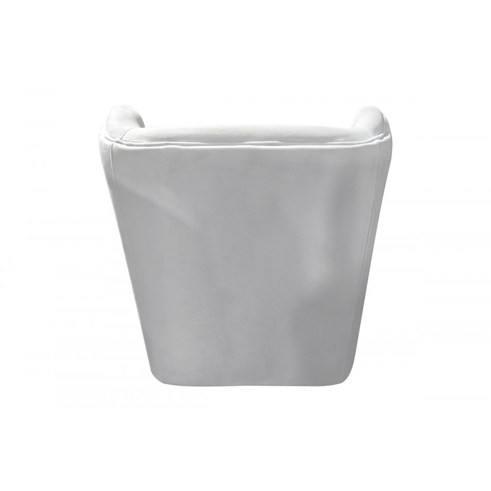 Πολυθρόνα "REGALO" από βελούδο σε χρώμα λευκό 75x88x85