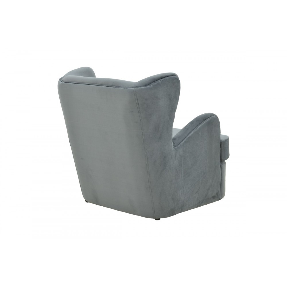 Πολυθρόνα "REGALO" από βελούδο σε χρώμα ανθρακί 75x88x85