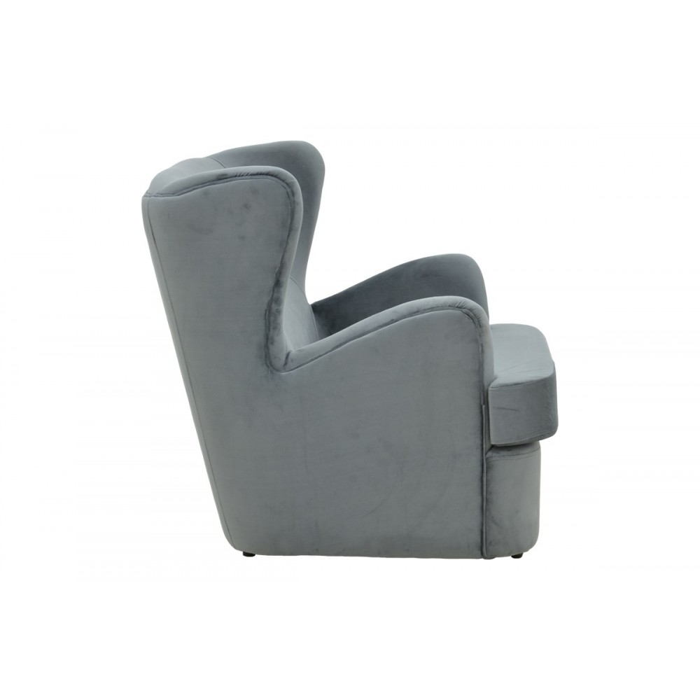 Πολυθρόνα "REGALO" από βελούδο σε χρώμα ανθρακί 75x88x85