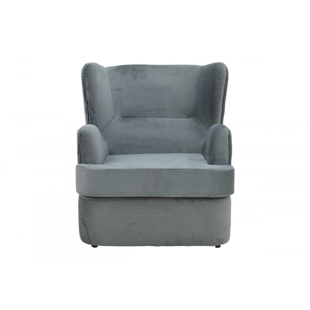 Πολυθρόνα "REGALO" από βελούδο σε χρώμα ανθρακί 75x88x85