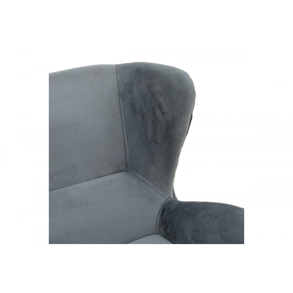 Πολυθρόνα "REGALO" από βελούδο σε χρώμα ανθρακί 75x88x85