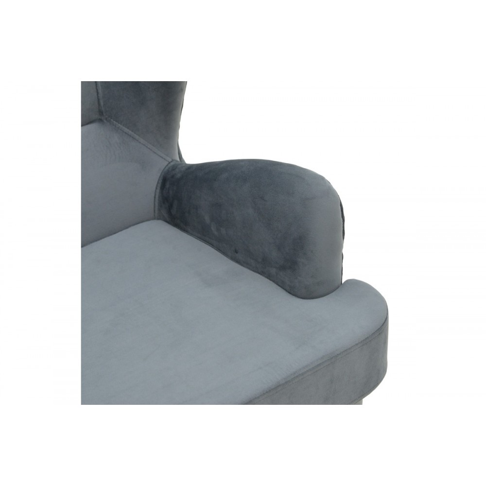 Πολυθρόνα "REGALO" από βελούδο σε χρώμα ανθρακί 75x88x85