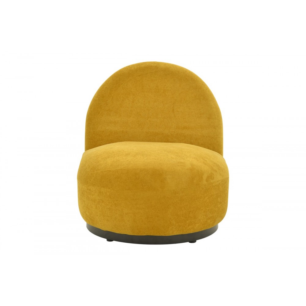 Πολυθρόνα "ZENNY" περιστρεφόμενη από ύφασμα σε χρώμα κίτρινο 64x85x68