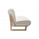 Πολυθρόνα "COCOON" από ύφασμα/ξύλο σε χρώμα λευκό/φυσικό 65x75x77