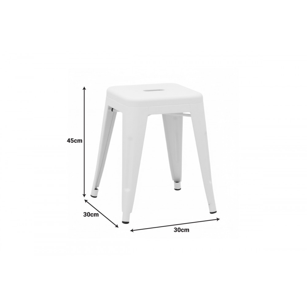 Σκαμπό "UTOPIA" από μέταλλο σε χρώμα λευκό ματ 30x30x45